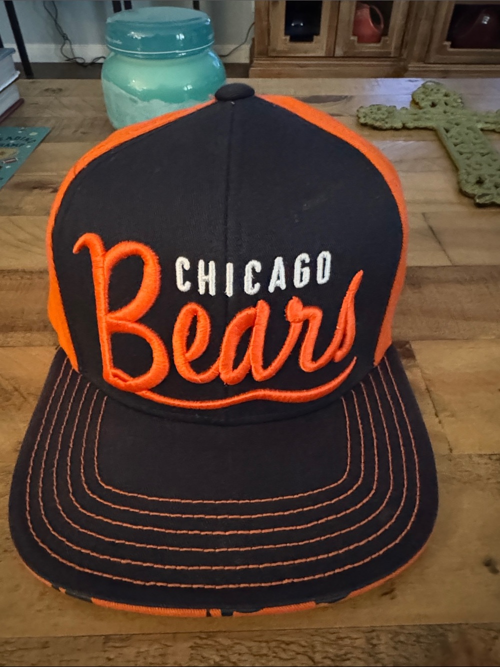 NFL Chicago Bears Kids Hat in Navy and Orange
